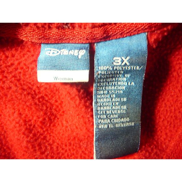 Y2K Disney Embrodied Mickey Mouse Fleece Full Zip Hoodie Womens 3X - Picture 7 of 9